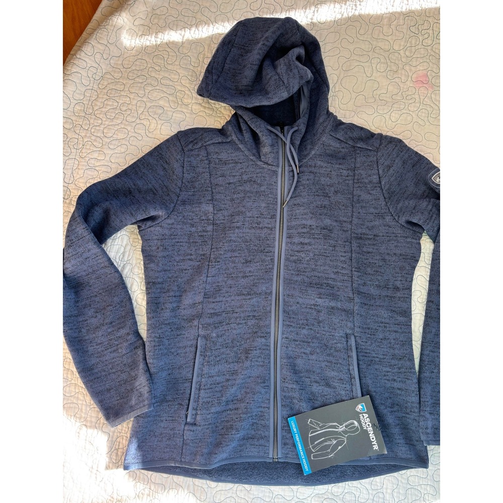 Kuhl Ascendyr Hoody Womens Dark Blue Heather Full Zip Fleece‎ Jacket Size Medium